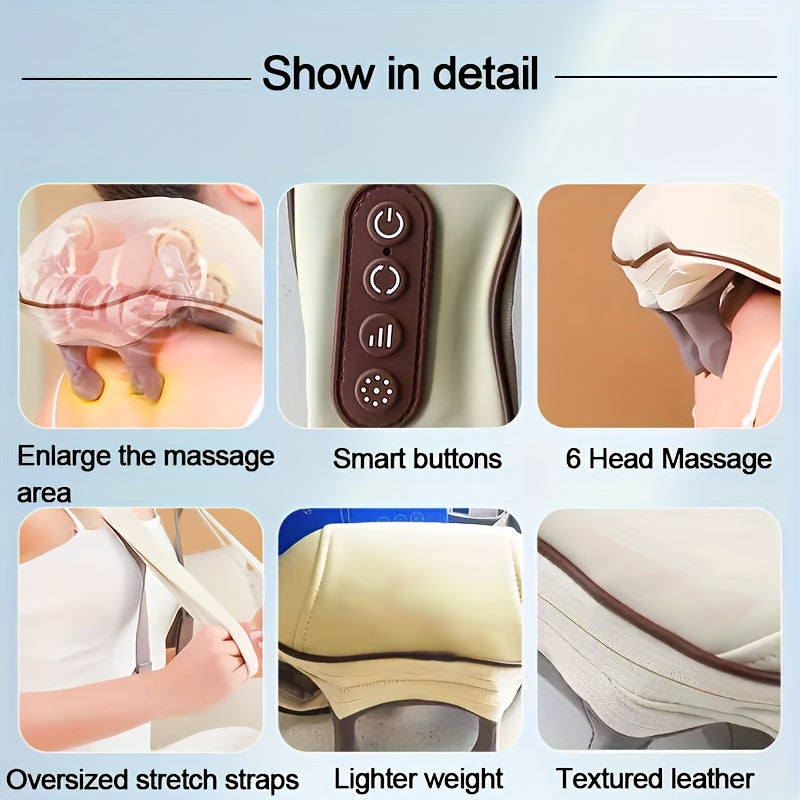 Heated Shoulder Neck Massager USB Rechargeable with Heating for Home Office Travel