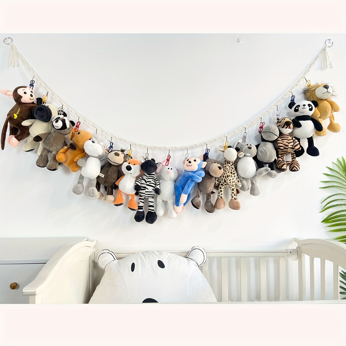 Woven Doll Organizer Hammock Hanging Storage Net for Stuffed Animals Room Decor