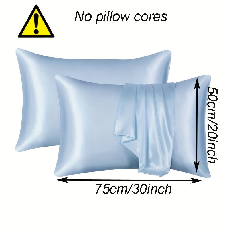 Two Pieces Satin Pillowcases Breathable Soft Envelope Design for Bedroom Sofa Home Decor