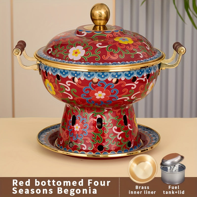 Enamel-Coated Copper Pot 1 Piece Dishwasher Safe Hot Pot Cooking Kitchen