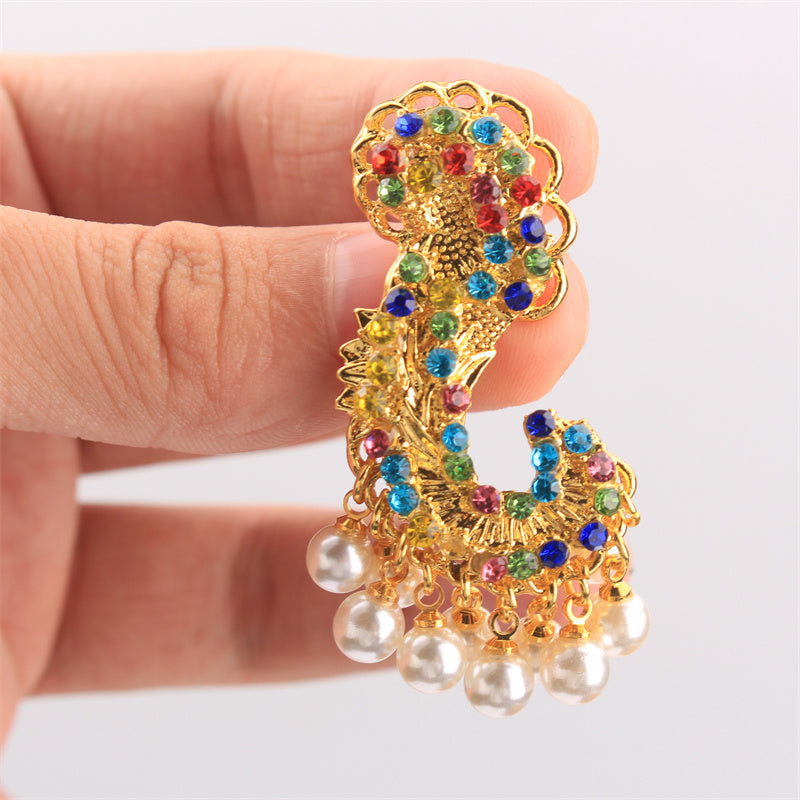 Fish Hook Brooch with Pearls and Rhinestones for Parties and Daily Wear