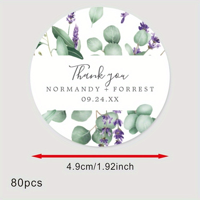 Personalized Bridal Shower Labels Custom Thank You Stickers Name and Date Recyclable Matte Finish