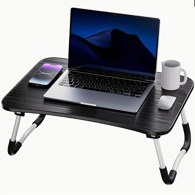 Черный деревянный регулируемый складной стол для ноутбука для использования в кровати или на диване