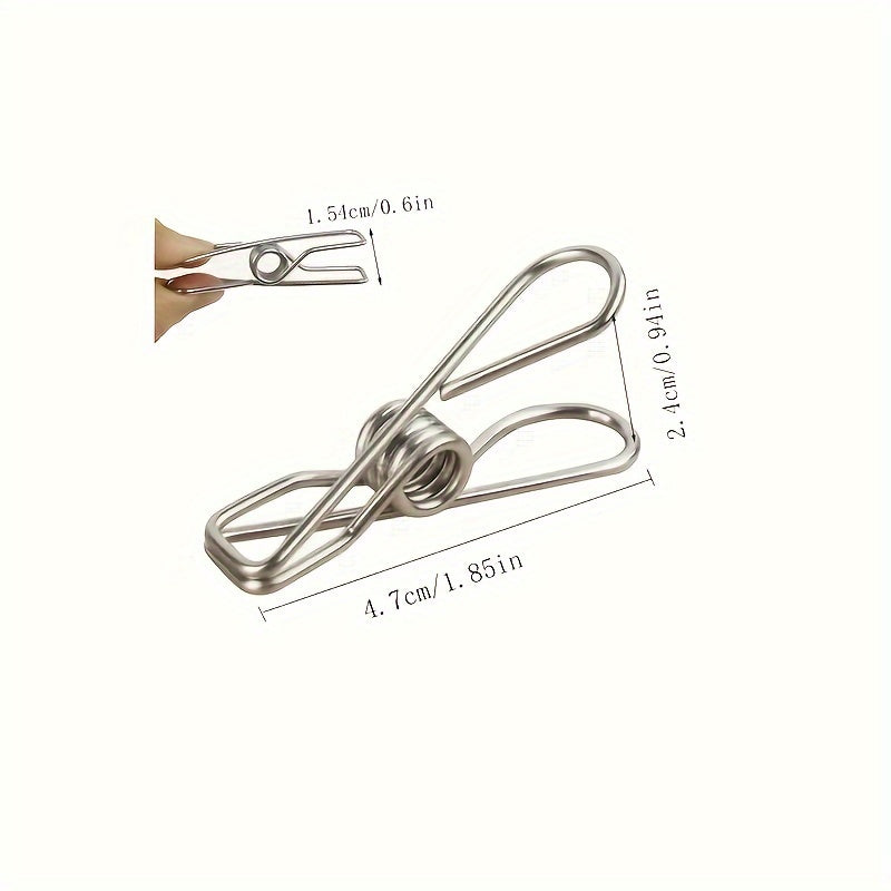 Set of 30 Stainless Steel Clothes Pins Small Pegs for Home Kitchen Outdoors Travel Office