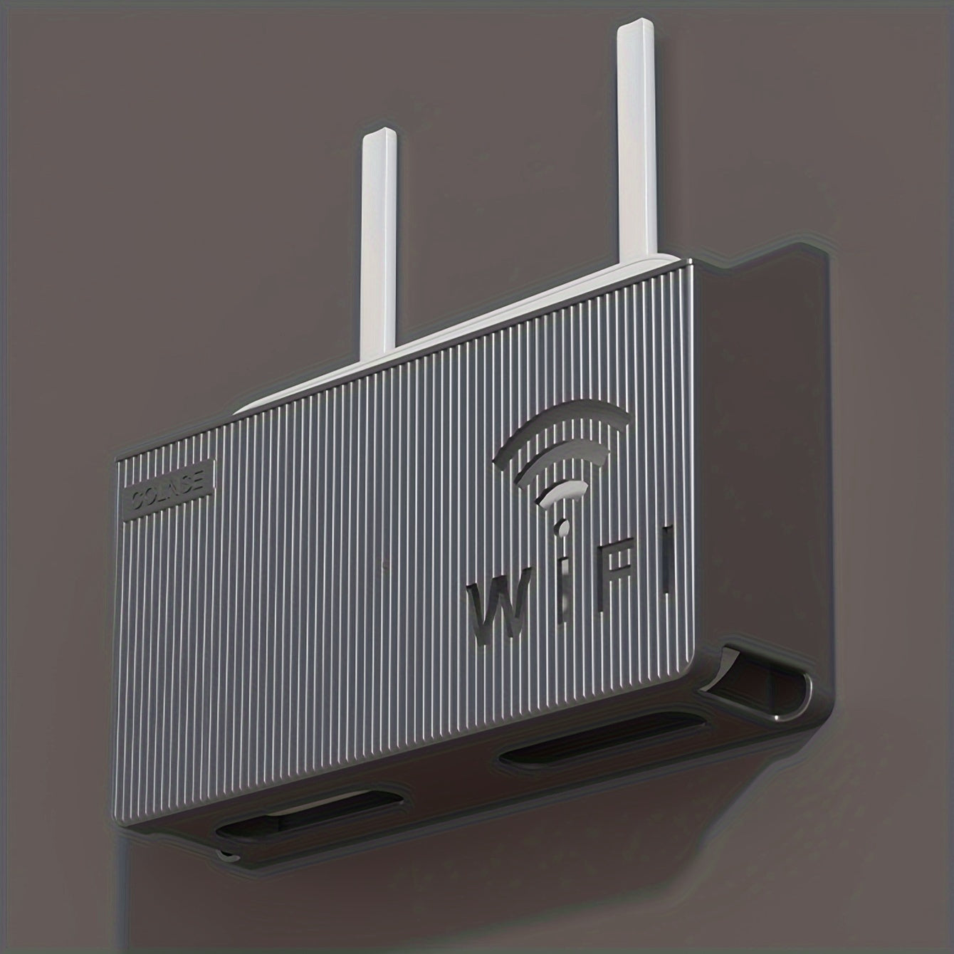 Estante de almacenamiento para pared sin taladro para router y caja de TV con ganchos útiles