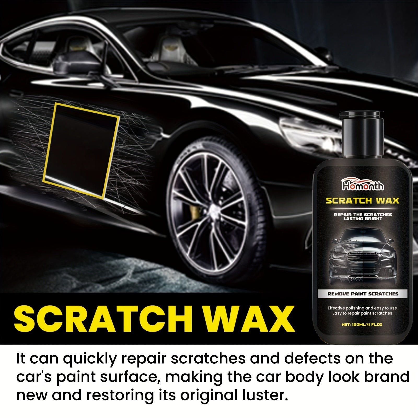 Scratch Repair Wax for Cars and Metal Surfaces, Auto Body Scratch Remover