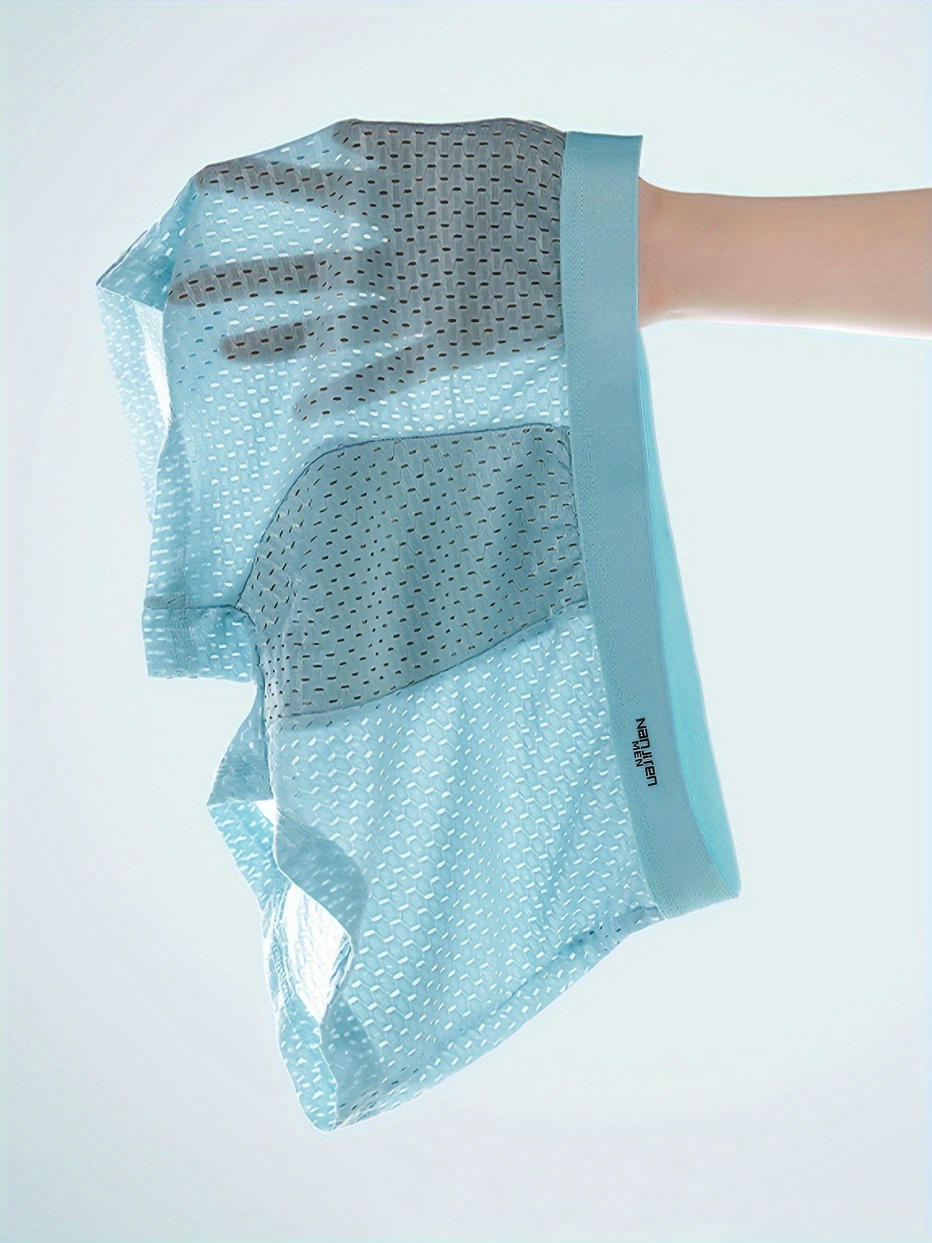 Men's Mesh Boxer Briefs Shortie Solid Color Breathable Polyester Elastane