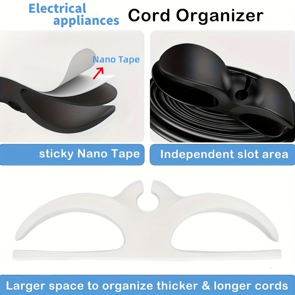 Silicone kablo tashkilotchilari to'plami, 6 ta yopishtiriladigan sim o'rash uchun oshxona texnikasi