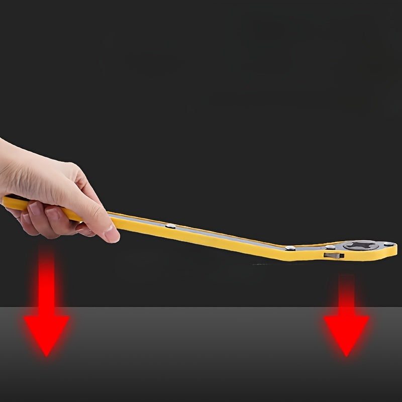 Steel Long Handle Jack Wrench Tire Repair Tool with 360° Rotation