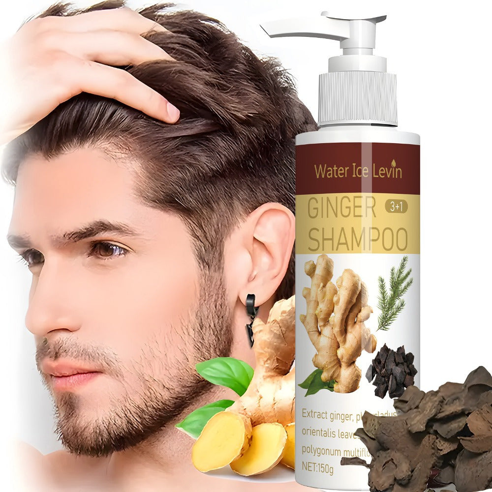 Ginger Shampoo for Dry Frizzy Hair 150g Moisturizing 3-in-1 Travel-Friendly