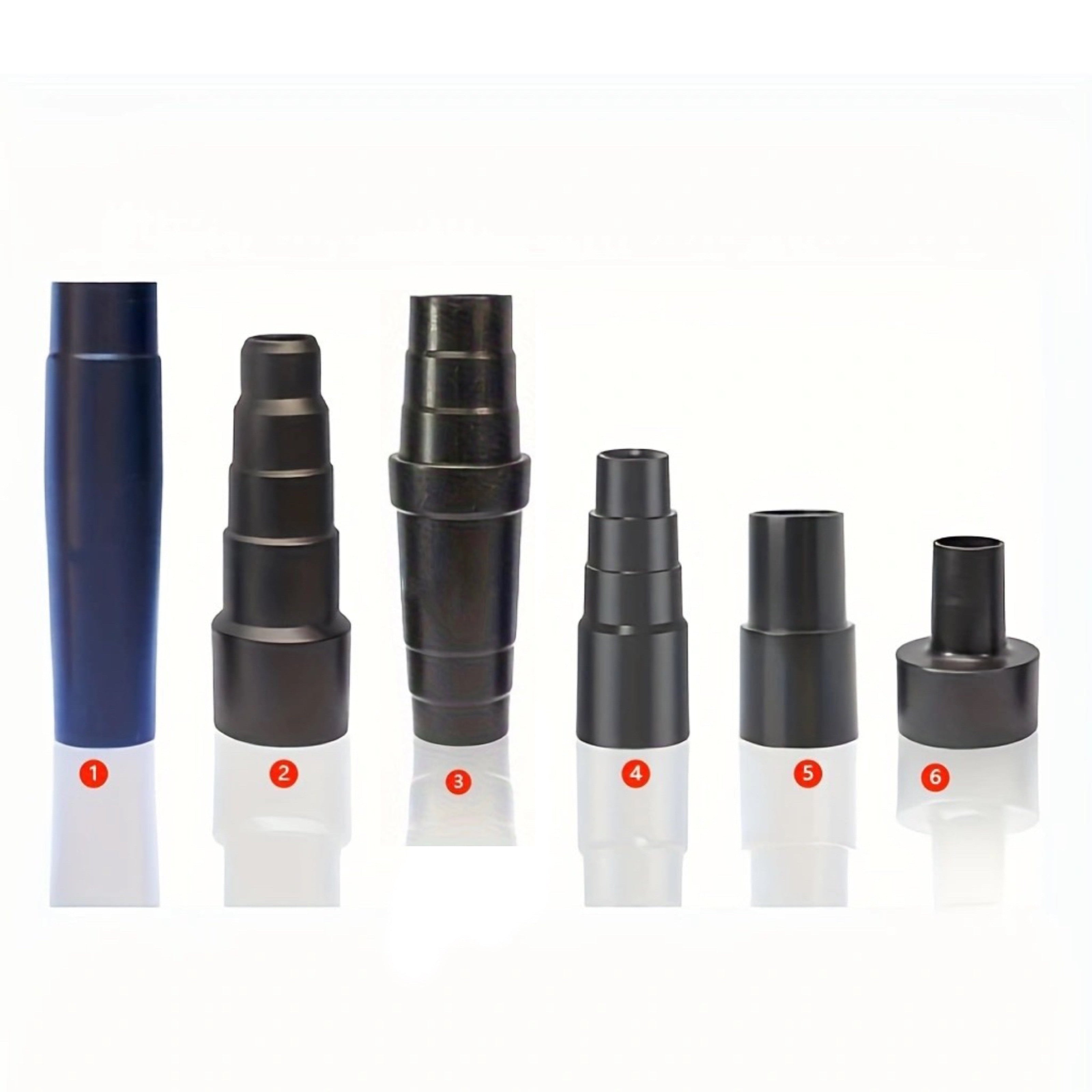 Vakuum Tügi Ulanish To'plami - Buloq va Quruq/Yuvish Vakuumlariga mos keladigan 6 dona mustahkam plastik ulanishlar o'z ichiga oladi.