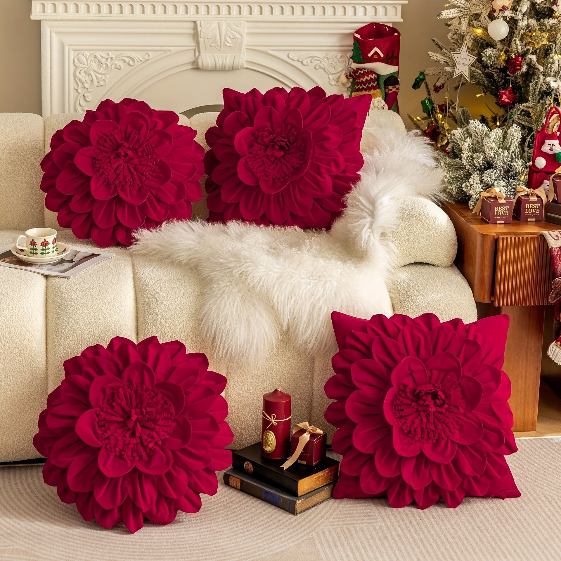 Bayram ruhiga kirish uchun bizning Festiv 3D Gullar Velur Yostiq Qopqog'imizni tanlang, u yumshoq, muzli tugatishga ega. Bayram uy bezaklaringizni Orange, Purple, Red, Green va Blue ranglarida mavjud variantlar bilan ko'taring. (Yostiq kiritilmagan)