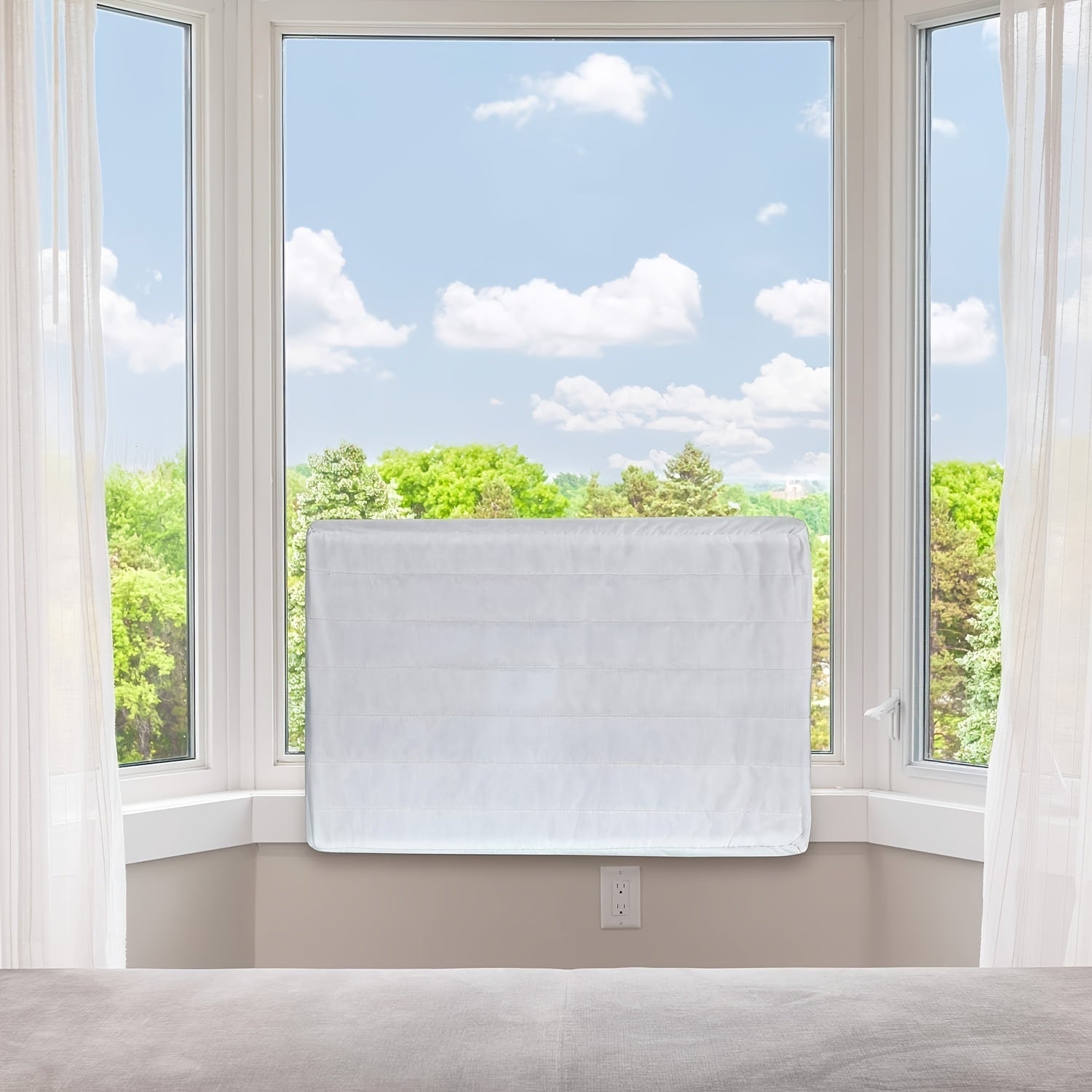 Adjustable Indoor Air Conditioner Window Cover Rust-Proof Dust Snow Protection