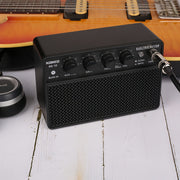 Portable Electric Guitar Amplifier Black Plastic Rechargeable Battery Built-in Effects Aux Input