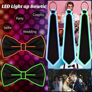 LED Light Up Necktie for Men Polyester Knit EL Wire Glowing Party Halloween Cosplay