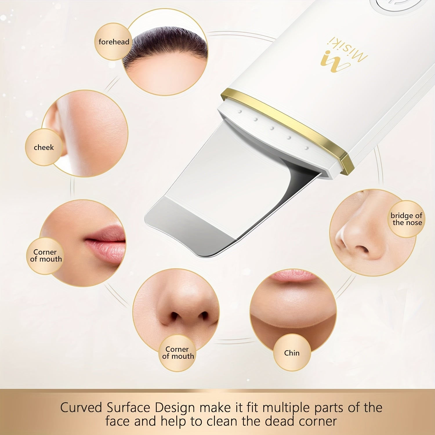 Qora nuqtalar uchun elektr yuz tozalagichi, vibratsiya funksiyasi bilan, USB orqali zaryadlanadigan 400mAh batareya bilan.