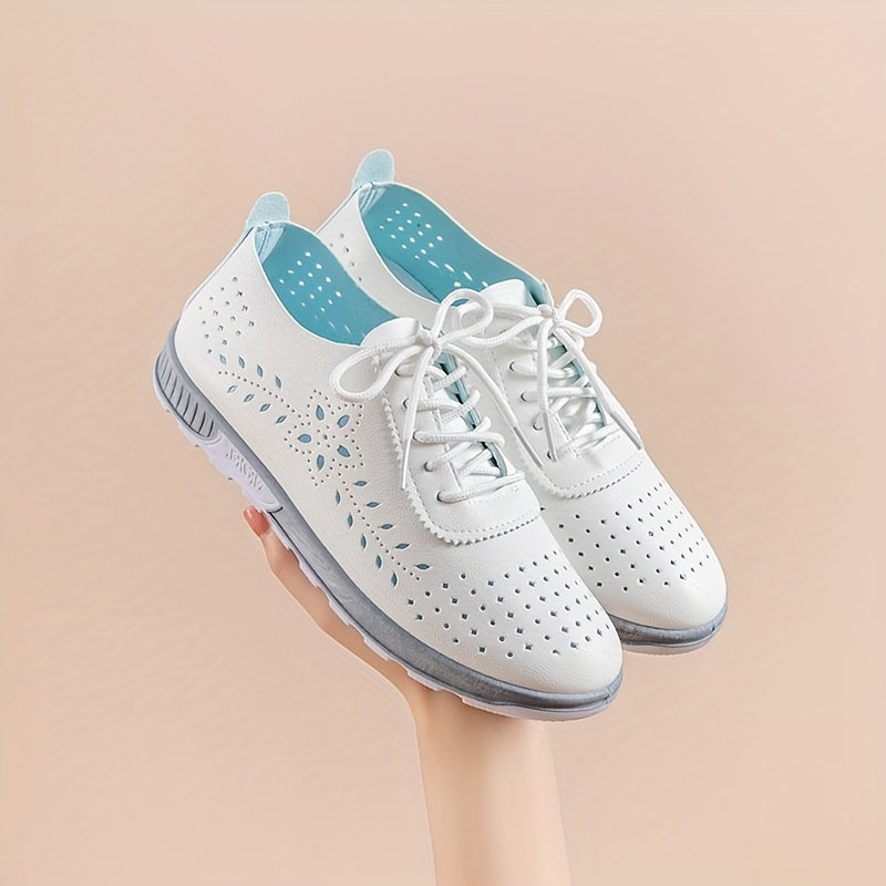 Women's Breathable Mesh Slip-On Sneakers Lightweight Casual White Blue Footwear