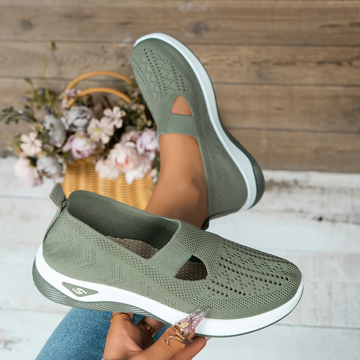 Women's Slip-On Sneakers Breathable Fabric Low Top All-Season Comfort