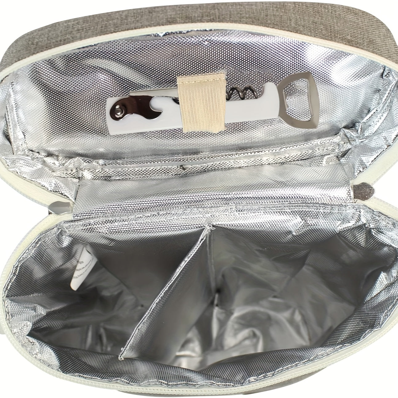 Insulated Wine Tote Bag with Shoulder Straps and Corkscrew for Picnics