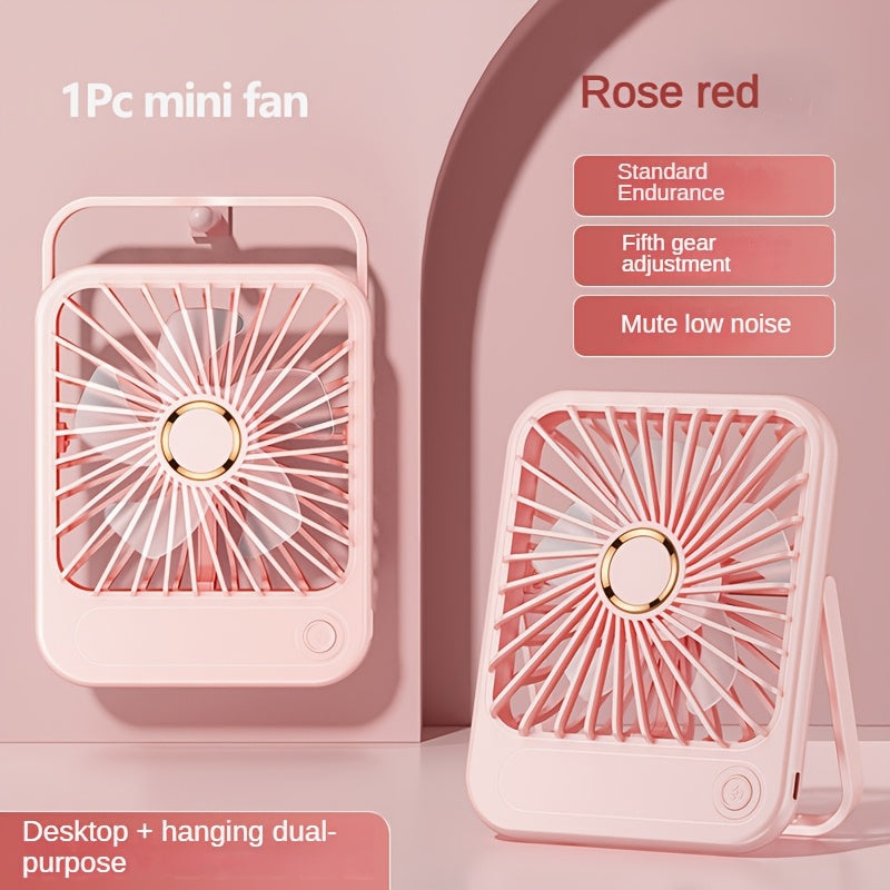 Compact USB Rechargeable Table Fan with 3 Speed Modes, Portable Indoor Outdoor