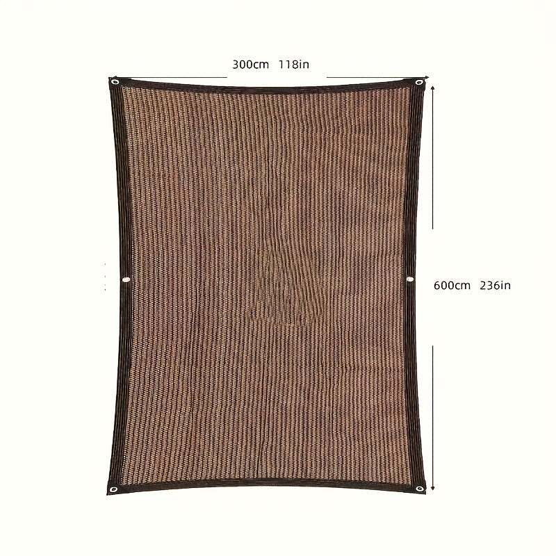 Qorong‘u jigarrang to‘g‘ri burchakli quyosh nurlari uchun soyabon, tashqi shaxsiylik uchun UV blokirovka qilish, verandaga, bog‘ga, terasga