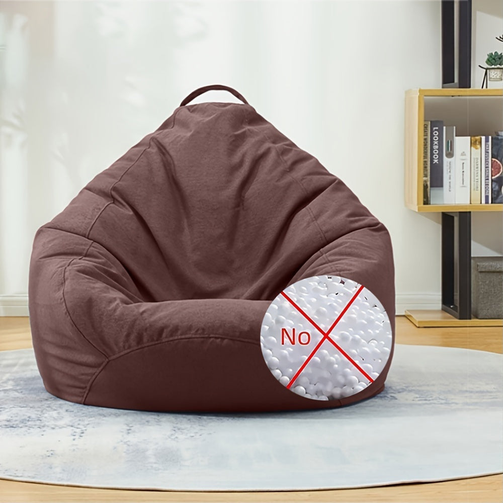 Art Deco Linen Bean Bag Chair Cover with Handles Soft Durable Fabric for Living Room