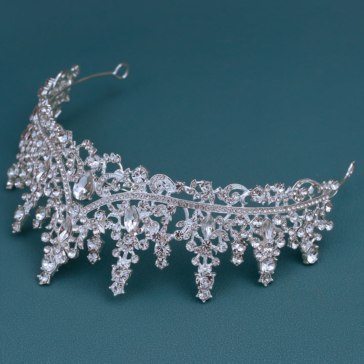 Обруч для волос с кристаллами и гребнем для свадеб и вечеринок