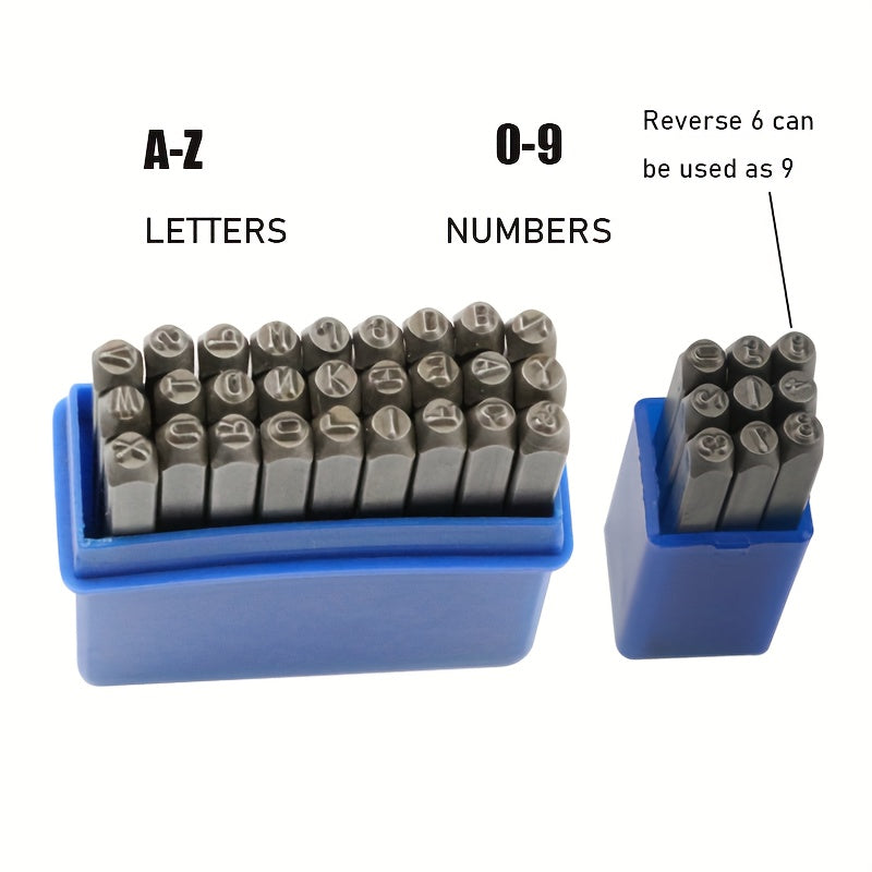 Alloy Steel Number and Letter Stamp Set for Metal Plastic Wood Leather Imprinting