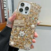 Golden Diamond Phone Case with Tassel Sequin Design for iPhone Models