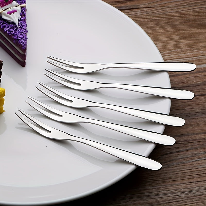 Stainless Steel Fruit Forks Set of 10 for Desserts and Pastries