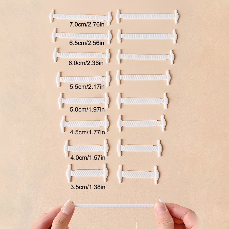Unisex Stretchy Silicone Lazy No Tie Shoe Laces Flat Elastic Shoe Ties 16 Pack