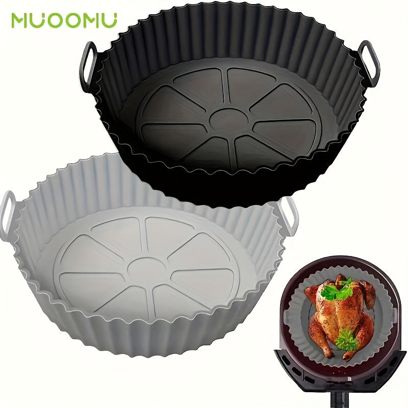 2 Pieces Air Fryer Silicone Pot Reusable Liners Kitchen Accessories Compatible with Ninja Tower COSORI