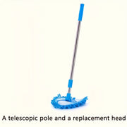 1 шт. Треугольная швабра для удаления пыли с ленивым механизмом для 360 градусов, для очистки стен, потолков, плитки и полов. Одноразовая телескопическая треугольная швабра с мини-фланелевой тканью для эффективной уборки.