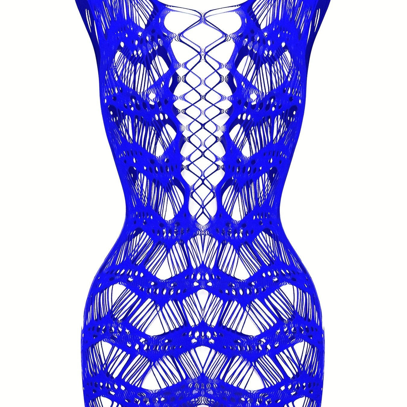 Women’s Sexy Lingerie Short Dress with Ripped Straps and Hollow Out Design