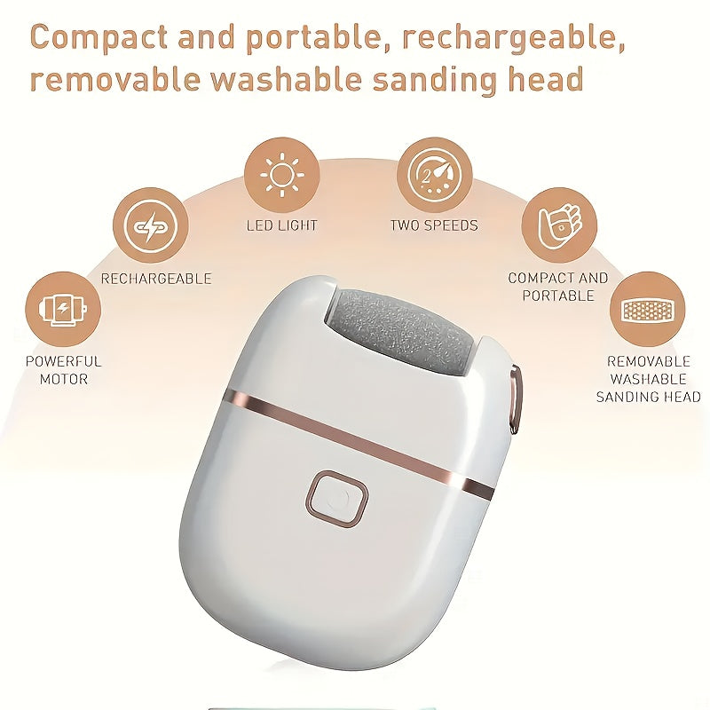 Толстая кожа Remover с тремя сменными насадками, двумя скоростными режимами, перезаряжаемый, идеально подходит в качестве подарка на День святого Валентина.