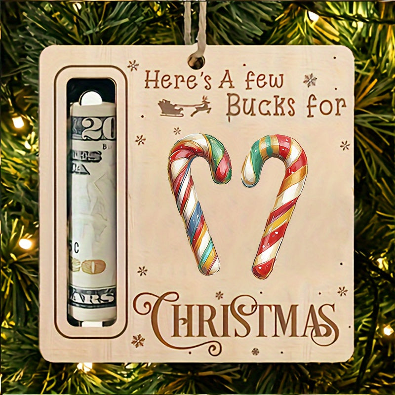 Adorno de árbol de Navidad con Santa, muñeco de nieve, galleta de jengibre, campanas, bastón de caramelo, madera artificial