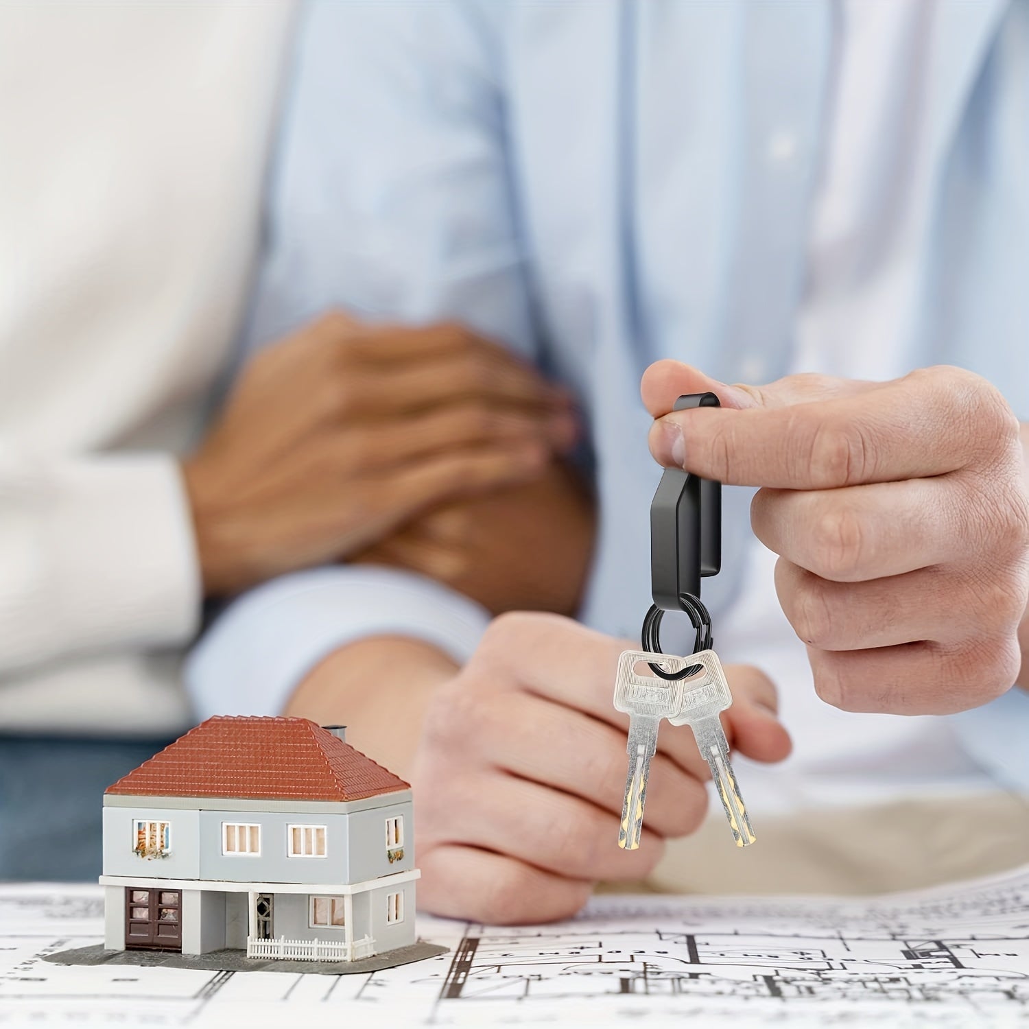 Set of 2 Heavy Duty Key Holders Belts with Metal Rings for Men, 3.8-5.7cm Keys