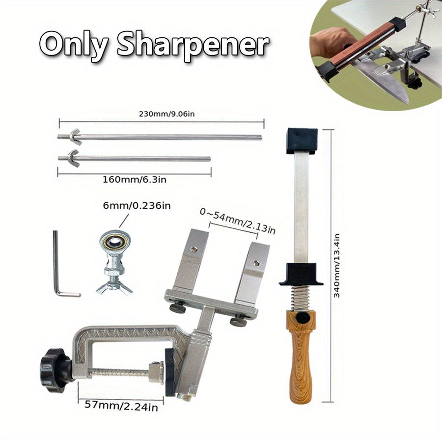 Keski qattiqlash uchun sozlanadigan burchakli ko'p bosqichli maydalash va silliqlash to'plami bilan pichoqni shimgich qilish tizimi