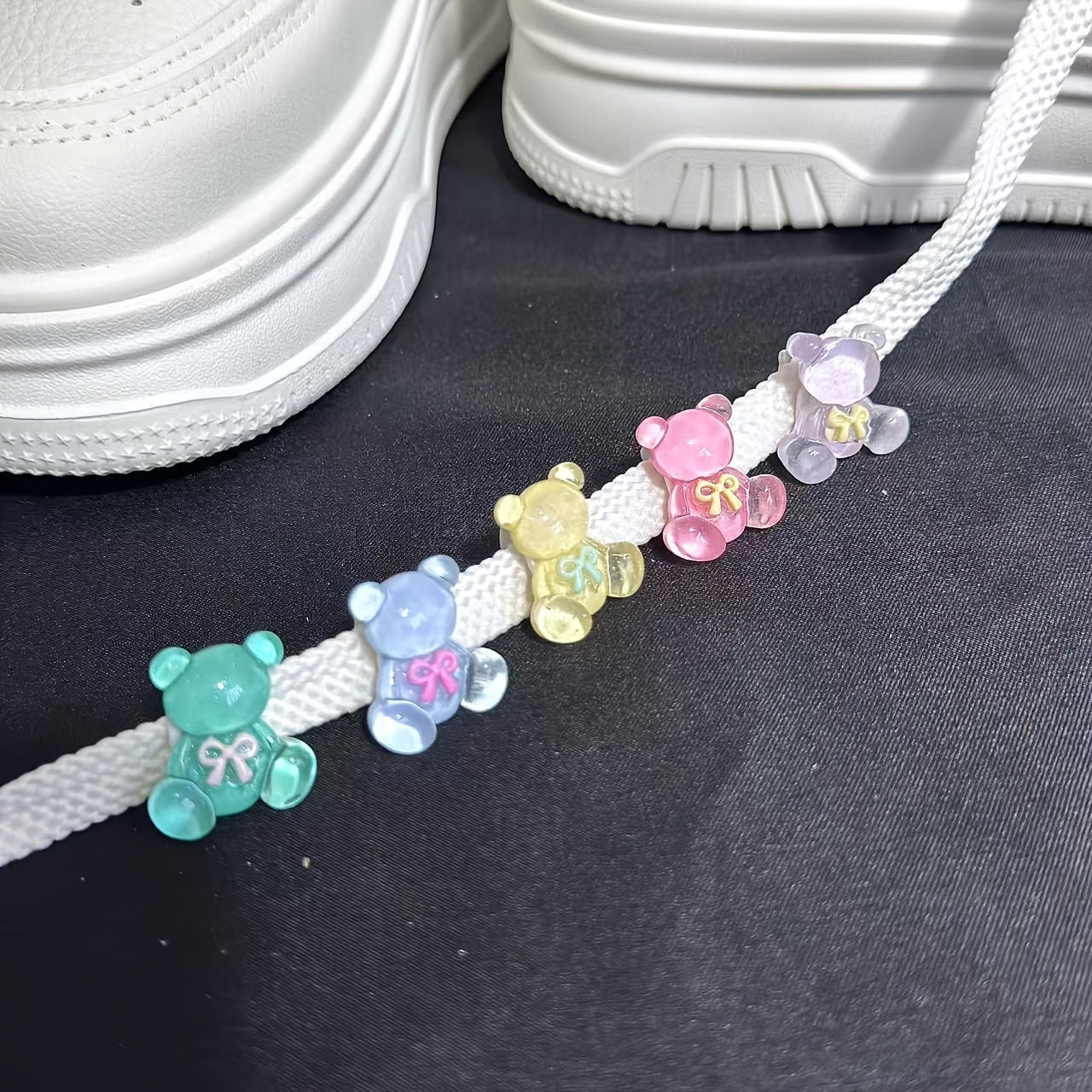 Set of 5 Cute Bear-Shaped Imitation Crystal Shoe Buckles for Shoes and Sandals
