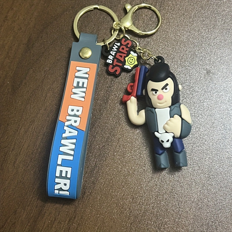 Charming Cartoon Keychain PVC Doll Red Non-Metal Cute Bag Accessory