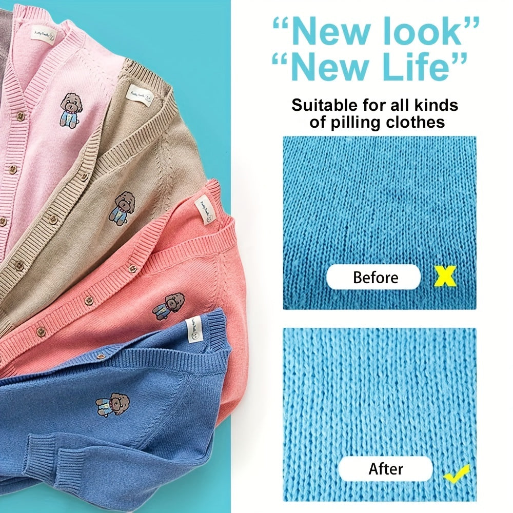 Kiyimlar va mebellar uchun portativ, batareyali mato tolalarini tozalash vositasi