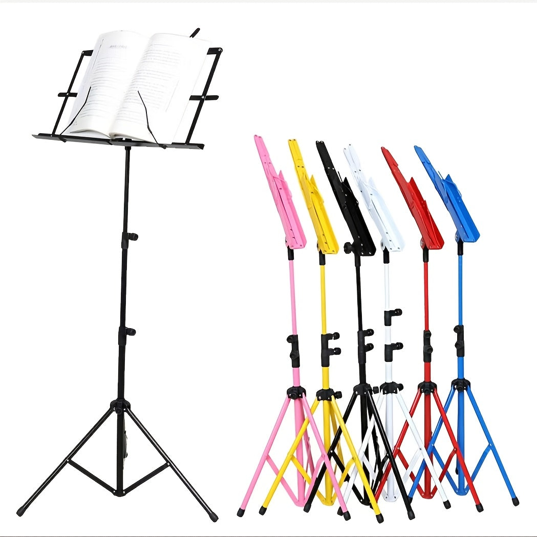 Adjustable Height Folding Music Stand Alloy Black for Instruments