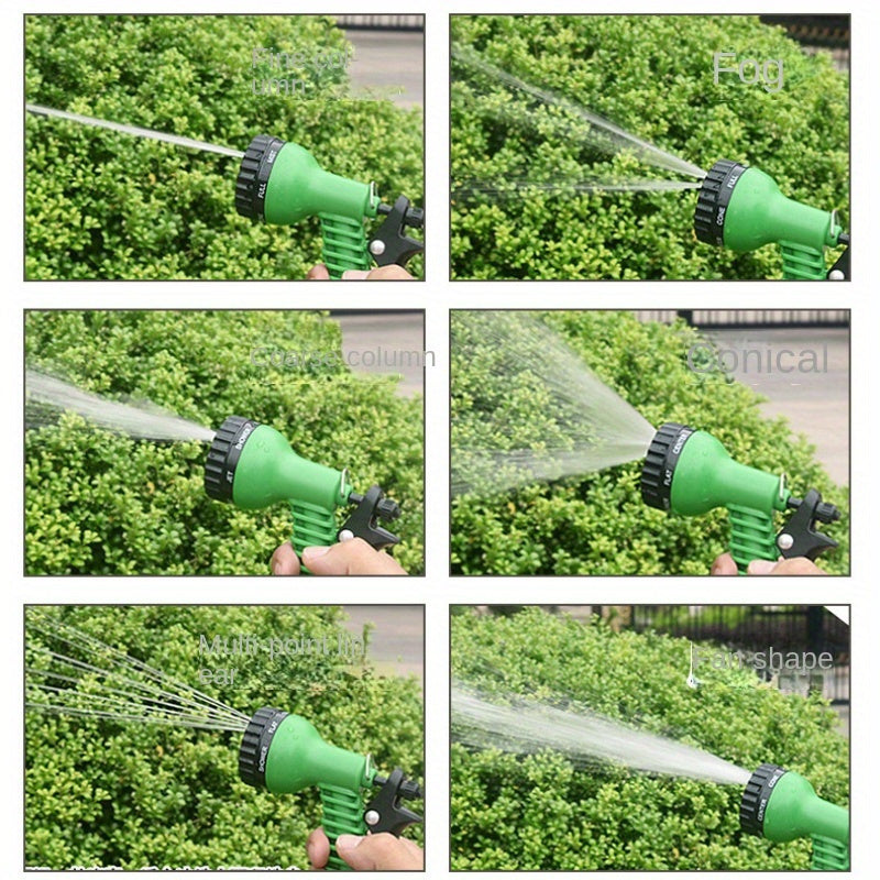 7.62/15.24м Выдвижной садовый шланг с 7 режимами распыления и водяной пистолет для мойки автомобиля, прочная резина и полиуретан