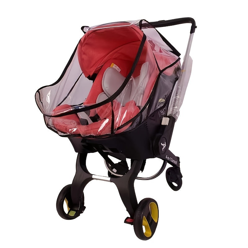 Baby Stroller Rain Cover Waterproof Breathable EVA with Zipper Door and Side Ventilation