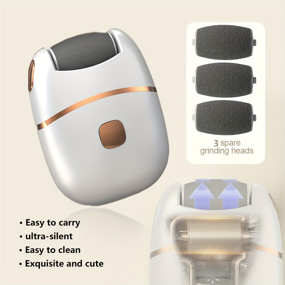 Электрическая щетка для ног с LED-подсветкой, перезаряжаемый удалитель мозолей для дома и путешествий