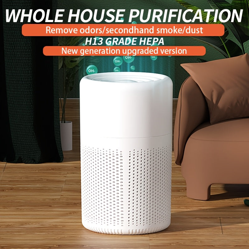 Portable HEPA Air Purifier with Scented Sponge, USB Powered, Touch Control, Eliminates Odors Dust Pollen Pet Dander