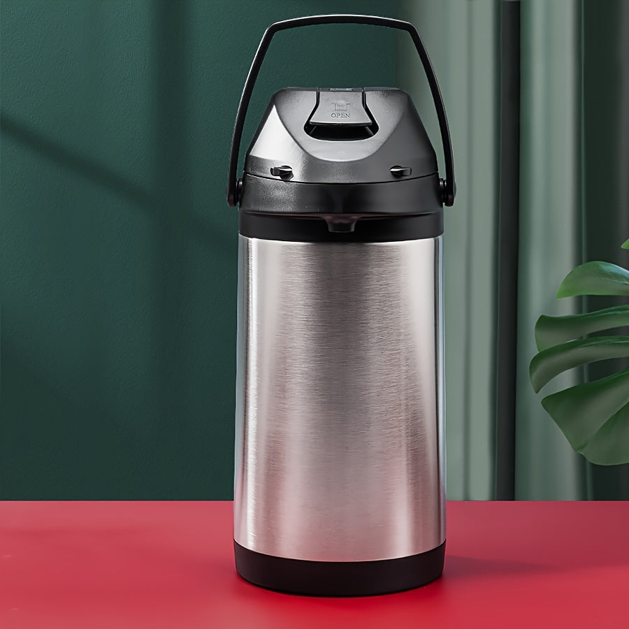 Jarra térmica de acero inoxidable de 3L, dispensador de bebidas aislado, con bomba, sin necesidad de electricidad