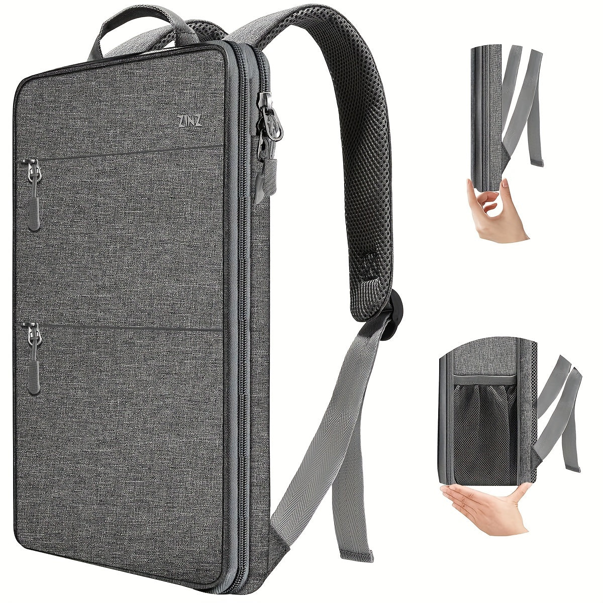 Ultra-Slim Spill-Resistant Laptop Backpack for 35.56-40.64cm MacBooks and Laptops Gray