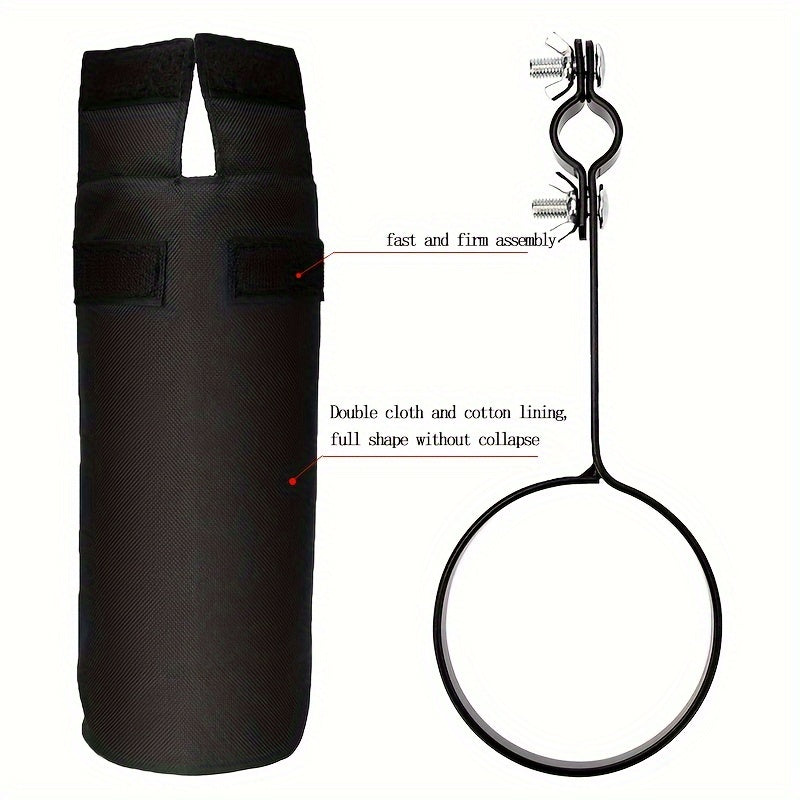 Durmstick Storage Bag Large Capacity Durable Canvas Black for Drum and Microphone Stands