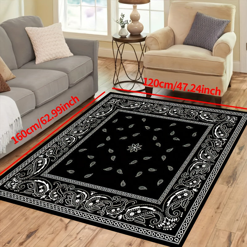 Chic Paisley dizayni maydon gilami, suv o'tkazmaydigan patio gilami, mustahkam gobelen - yashash xonasi, yotoqxona, bolalar xonasi, ochiq patio, bog' va uy uchun mos - yuvilishi mumkin va bahor bezak sovg'asi